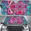 Pink Teal Bohemian Mandala Car Auto Sun Shade