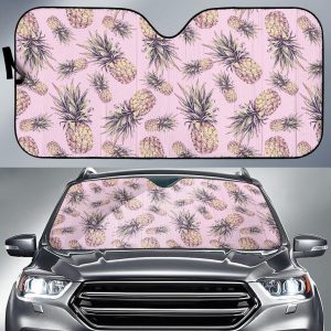 Pink Vintage Pineapple Car Auto Sun Shade
