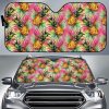 Pink Watercolor Pineapple Car Auto Sun Shade