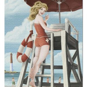 Pinup Girl Lifeguard Jigsaw Puzzle Set