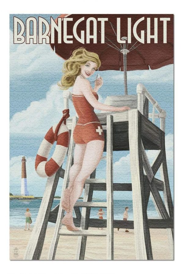 Pinup Girl Lifeguard Jigsaw Puzzle Set