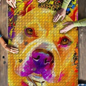 Pitbull Dog Colorful Jigsaw Puzzle Set