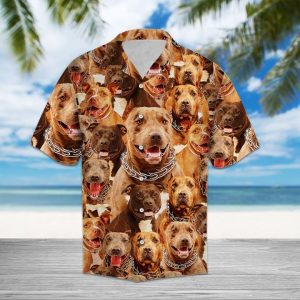 Pitbull Hawaiian Shirt Summer Button Up