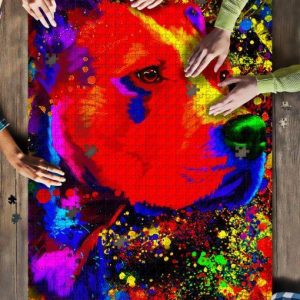 Pitbull Watercolor Art Jigsaw Puzzle Set