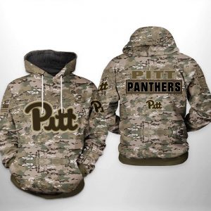 Pitt Panthers NCAA Camo Veteran 3D Printed Hoodie/Zipper Hoodie