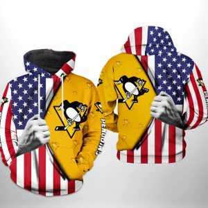 Pittsburgh Penguins NHL US FLag 3D Printed Hoodie/Zipper Hoodie