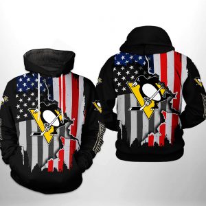 Pittsburgh Penguins NHL US FLag Team 3D Printed Hoodie/Zipper Hoodie