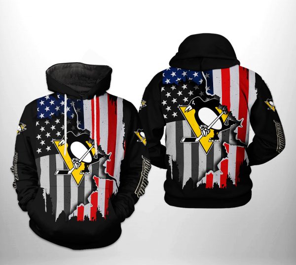 Pittsburgh Penguins NHL US FLag Team 3D Printed Hoodie/Zipper Hoodie
