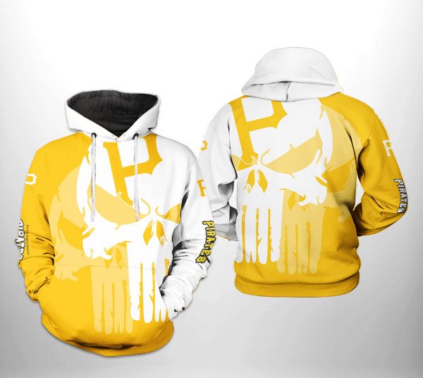 Pittsburgh Pirates MLB Team Skull 3D Printed Hoodie/Zipper Hoodie