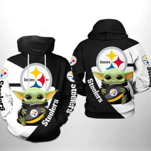 Pittsburgh Steelers NFL Baby Yoda Team 3D Printed Hoodie/Zipper Hoodie