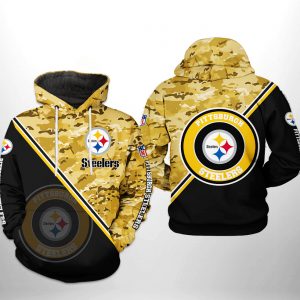 Pittsburgh Steelers NFL Camo Team 3D Printed Hoodie/Zipper Hoodie