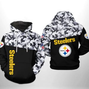Pittsburgh Steelers NFL Camo Veteran Team 3D Printed Hoodie/Zipper Hoodie