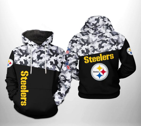 Pittsburgh Steelers NFL Camo Veteran Team 3D Printed Hoodie/Zipper Hoodie