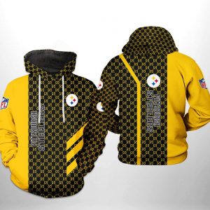 Pittsburgh Steelers NFL Team Pattern Mix 3D Printed Hoodie/Zipper Hoodie