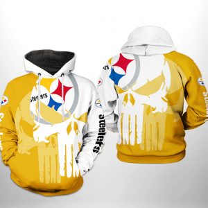Pittsburgh Steelers NFL Team Skull 3D Printed Hoodie/Zipper Hoodie