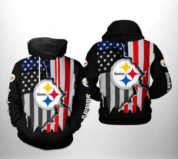 Pittsburgh Steelers NFL US Flag Team 3D Printed Hoodie/Zipper Hoodie