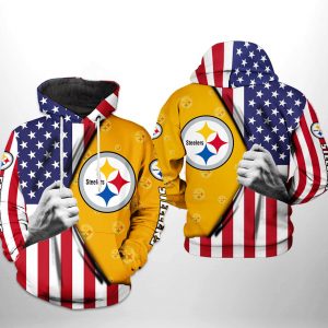 Pittsburgh Steelers NFL US Flag Team 3D Printed Hoodie/Zipper Hoodie