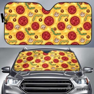 Pizza Texture Pattern Car Auto Sun Shade