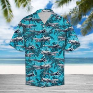 Plane Palm Hawaiian Shirt Summer Button Up