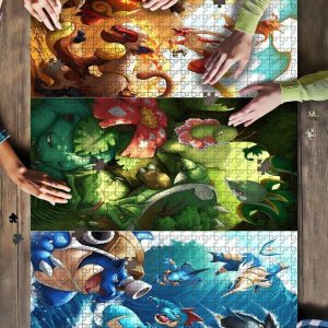 Pokemon Fire Grass Water Two Jigsaw Puzzle Set