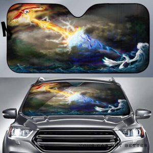 Pokemon Ho Oh Vs Lugia Car Auto Sun Shade