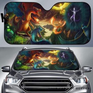 Pokemon Legendary Jurrasic Car Auto Sun Shade