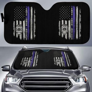 Police Officers Flag Car Auto Sun Shade
