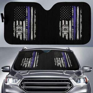 Police Officers Flags Car Auto Sun Shade