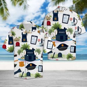 Police On Vacation Hawaiian Shirt Summer Button Up