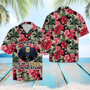 Police On Vacation Hawaiian Shirt Summer Button Up