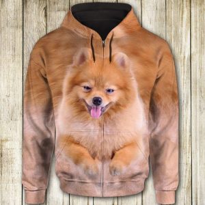Pomeranian Cute Face 3D Printed Hoodie/Zipper Hoodie