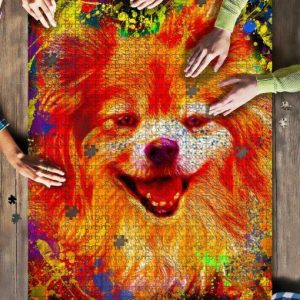 Pomeranian Dog Colorful Jigsaw Puzzle Set