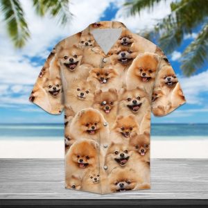 Pomeranian Hawaiian Shirt Summer Button Up