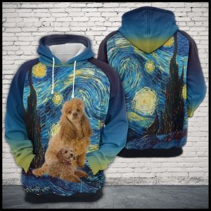Poodle Starry Night 3D Printed Hoodie/Zipper Hoodie