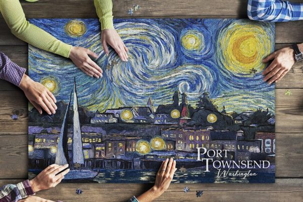 Port Townsend, Washington Starry Night Jigsaw Puzzle Set