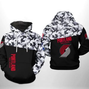 Portland Trailblazers NBA Camo Veteran Team 3D Printed Hoodie/Zipper Hoodie