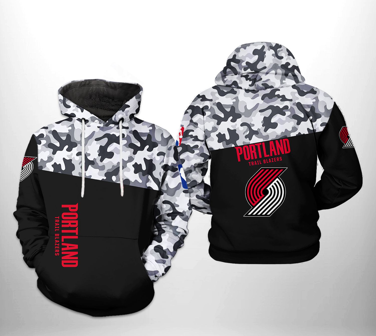 Portland Trailblazers NBA Camo Veteran Team 3D Printed Hoodie/Zipper Hoodie Portland Trailblazers NBA Camo Veteran Team 3D Printed Hoodie/Zipper Hoodie