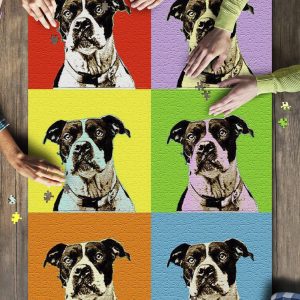 Portrait Of A Dog In Colorful Pop Art Jigsaw Puzzle Set
