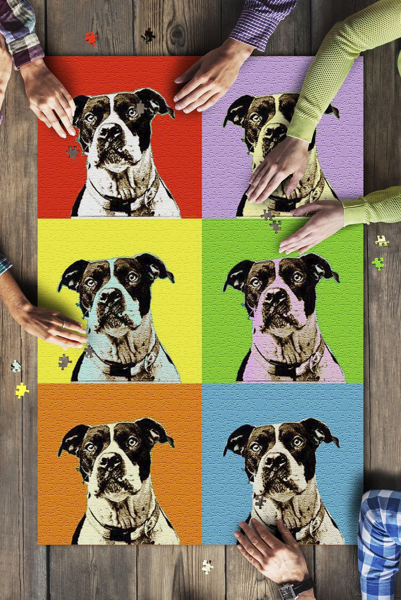 Portrait Of A Dog In Colorful Pop Art Jigsaw Puzzle Set Portrait Of A Dog In Colorful Pop Art Jigsaw Puzzle Set