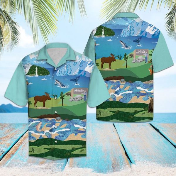 Portrait Of Alaska Hawaiian Shirt Summer Button Up