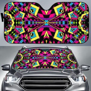 Psychedelic Ethnic Car Auto Sun Shade