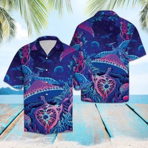 Psychedelic Mushroom Hawaiian Shirt Summer Button Up