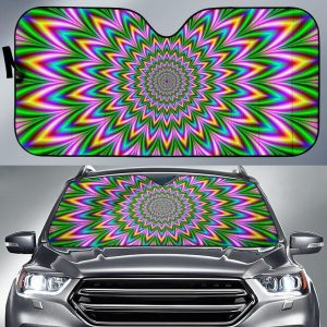Psychedelic Radiant Optical Illusion Car Auto Sun Shade
