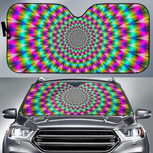 Psychedelic Rave Optical Illusion Car Auto Sun Shade