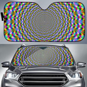 Psychedelic Web Optical Illusion Car Auto Sun Shade