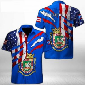 Puerto Rico Hawaiian Shirt Summer Button Up