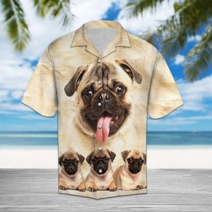 Pug Great Hawaiian Shirt Summer Button Up
