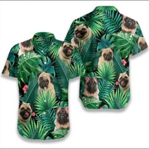 Pug Hawaiian Shirt Summer Button Up