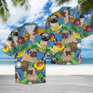 Pug Love Fruit Hawaiian Shirt Summer Button Up