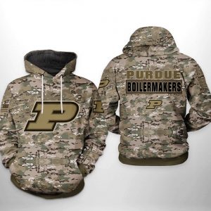 Purdue Boilermakers NCAA Camo Veteran 3D Printed Hoodie/Zipper Hoodie